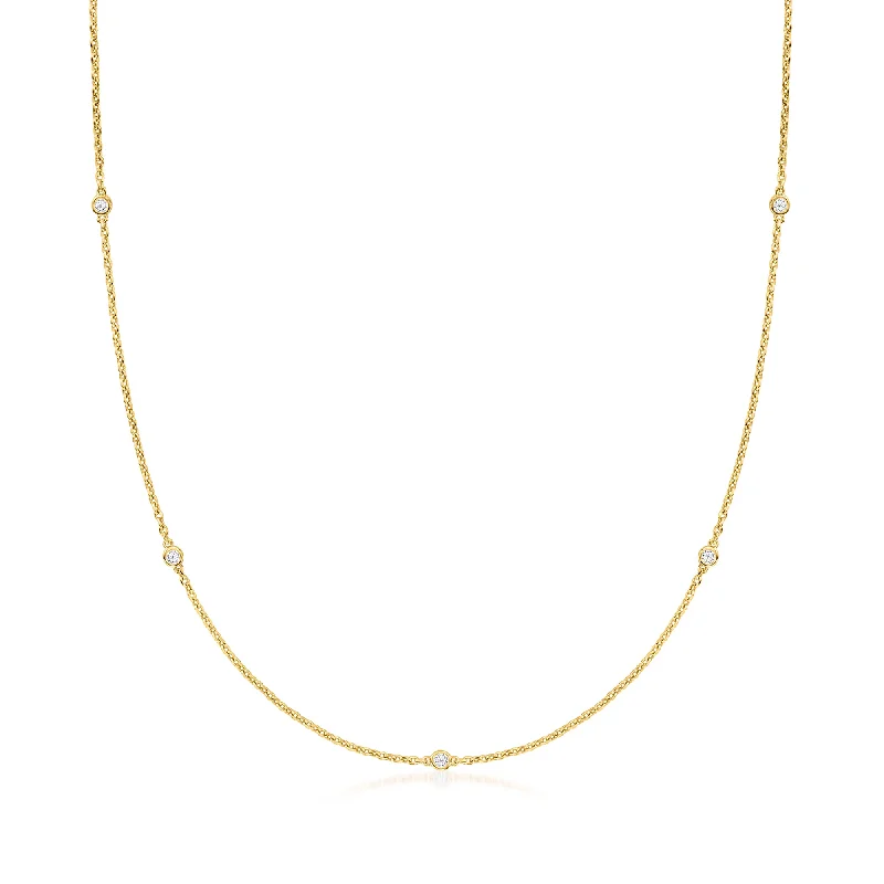 Limited-Stock Jewelry Sale – Once It's Gone, It's Gone Ross-Simons Lab-Grown Diamond Station Necklace in 18kt Gold Over Sterling