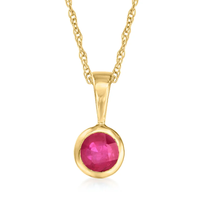 Versatile Layering Jewelry For Effortless Chic Ross-Simons Ruby Pendant Necklace in 14kt Yellow Gold. 16 inches