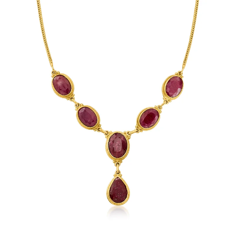 Best Jewelry Deals – Premium Quality At Exclusive Discounts Ross-Simons Ruby Y-Necklace in 18kt Gold Over Sterling