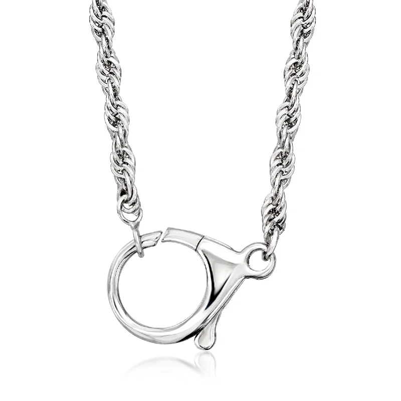 Elegant Rose Gold Jewelry For A Stylish Touch Ross-Simons Sterling Silver Rope-Chain Lobster Clasp Necklace