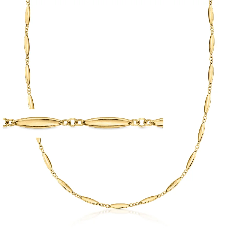 RS Pure by Ross-Simons 18kt Gold Vermeil Marquise-Link Necklace