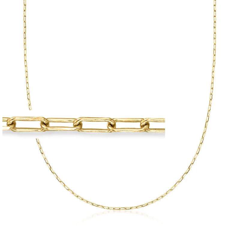 RS Pure by Ross-Simons Italian 1.6mm 18kt Gold Vermeil Mini Paper Clip Link Necklace