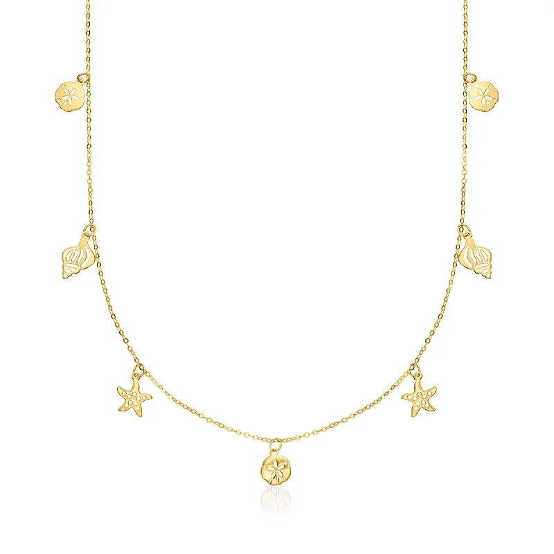 RS Pure by Ross-Simons Italian 14kt Yellow Gold Sea Life Station Necklace