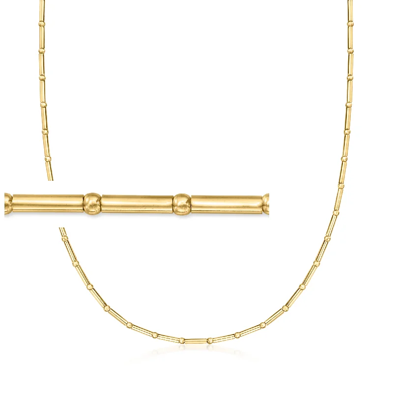 RS Pure by Ross-Simons Italian 18kt Gold Vermeil Ball and Bar Station Necklace