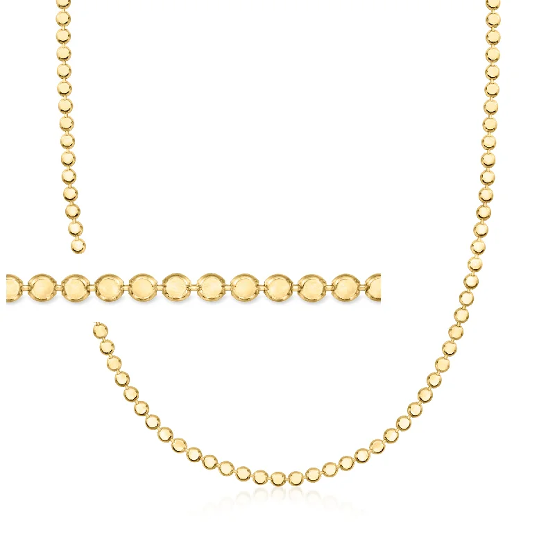 RS Pure by Ross-Simons Italian 18kt Gold Vermeil Flat-Bead Necklace