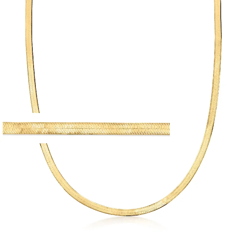 RS Pure by Ross-Simons Italian 18kt Gold Vermeil Herringbone Necklace