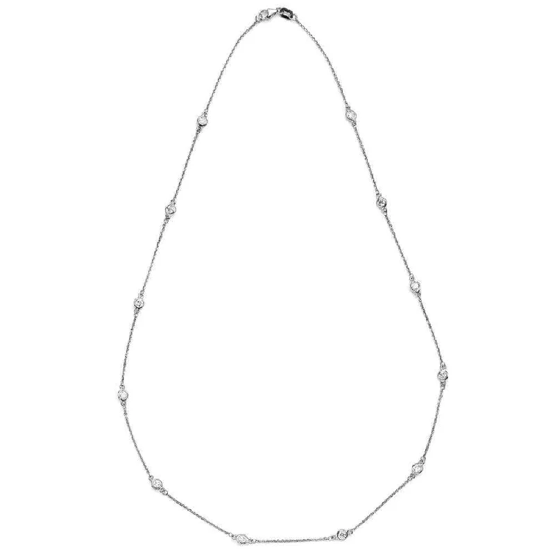 Clearance Sale On High-End Jewelry Collections Suzy Levian 14k Gold 3/4ct TDW Station Necklace