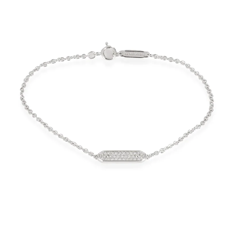 Luxury Jewelry At Unbeatable Discounts Tiffany & Co. Diamond Tag Chain Bracelet in 18k White Gold 0.08 CTW