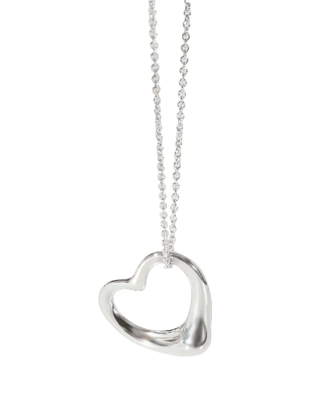 Special Offers On Handcrafted And Designer Jewelry Tiffany & Co. Elsa Peretti 27 mm Open Heart Pendant on a Chain, Sterling Silver
