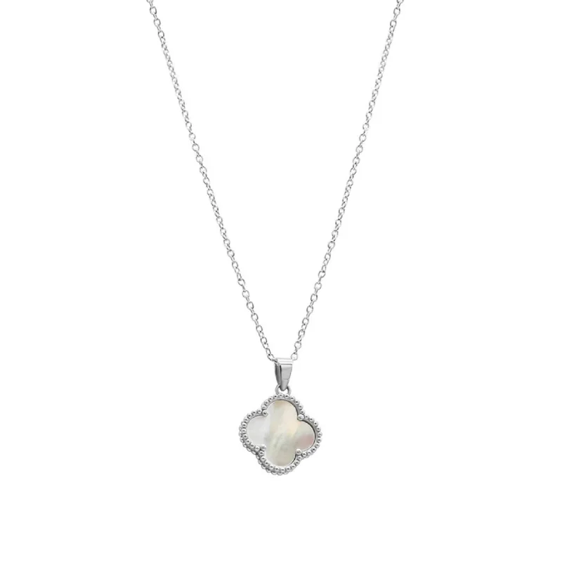 Shop Fine Jewelry With Exclusive Savings Adornia White Quatrefoil Necklace White Rhodium Silver