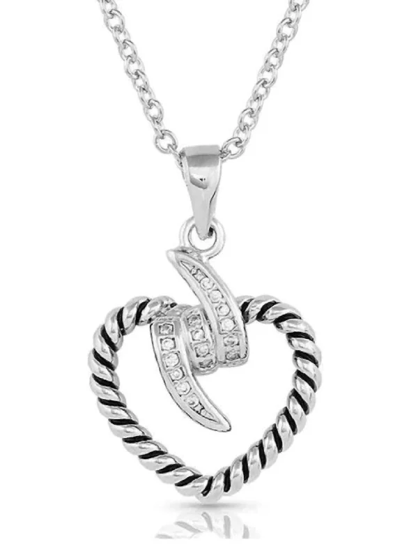 Women's Electric Love Heart Necklace In Silver