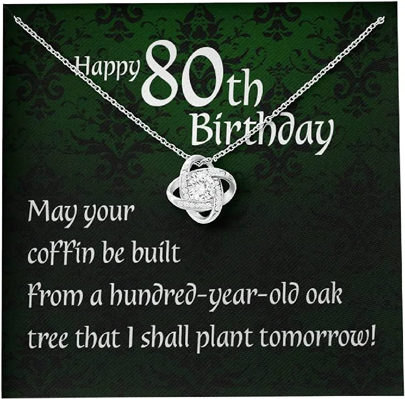 The Perfect Jewelry Piece At The Perfect Discount 80th Birthday Necklace Love Knot Necklace Birthday Necklace Gift Box With Floral Card For 80 Years Old Lady Gift For