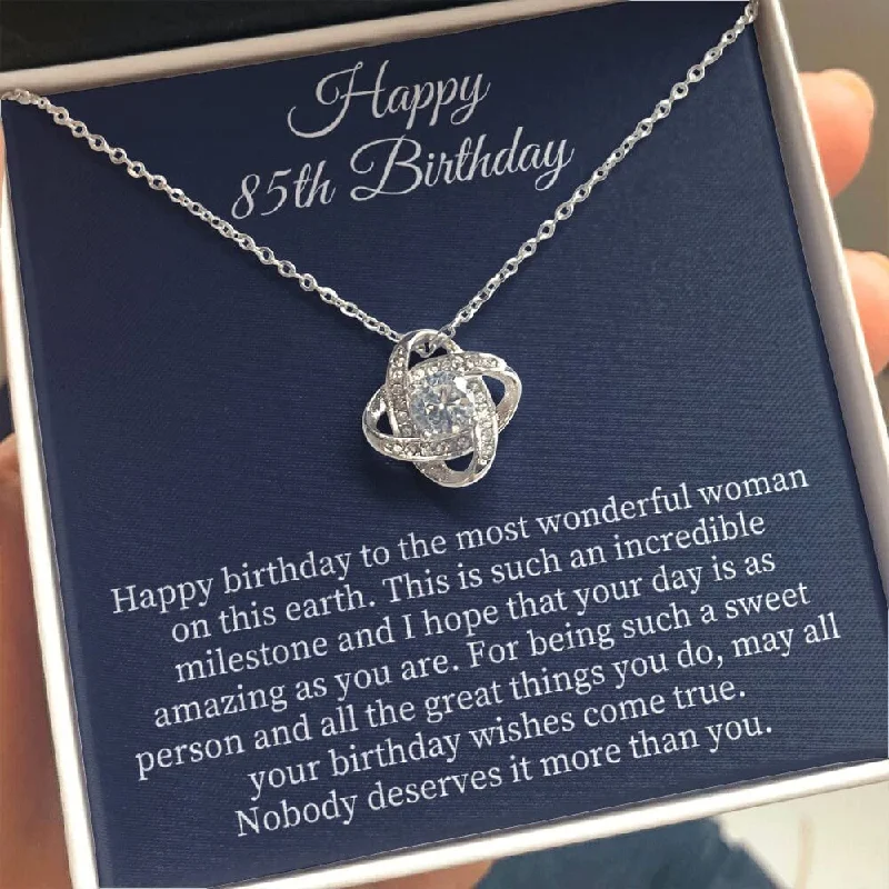 Shop Fine Jewelry With Amazing Deals 85th BirthdayNecklace Message Card Jewelry & Gift Box Hamade Necklace Love Knot Necklace Gift For 85th Birthday 85