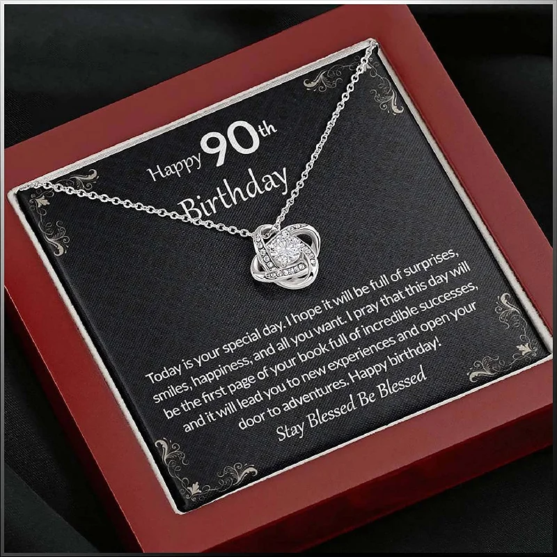 Best Jewelry Sale – Shop Exclusive Designs Now 90th Necklace 90th 90th For Women Gift For Grandma For Mom Happy 90th Birthday Love Knot Necklace Unique Gift
