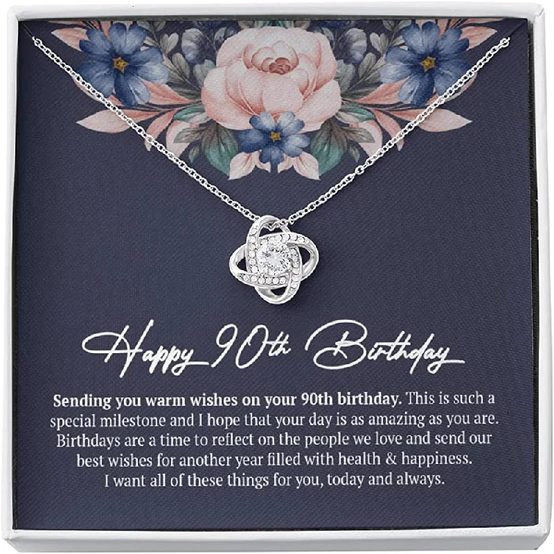 Best Jewelry Deals – Shop Premium Pieces At Great Prices 90th Birthday necklace Gift for Mom White Gold Love Knot Necklace Personalized Gifts Handmade Necklace Very Special