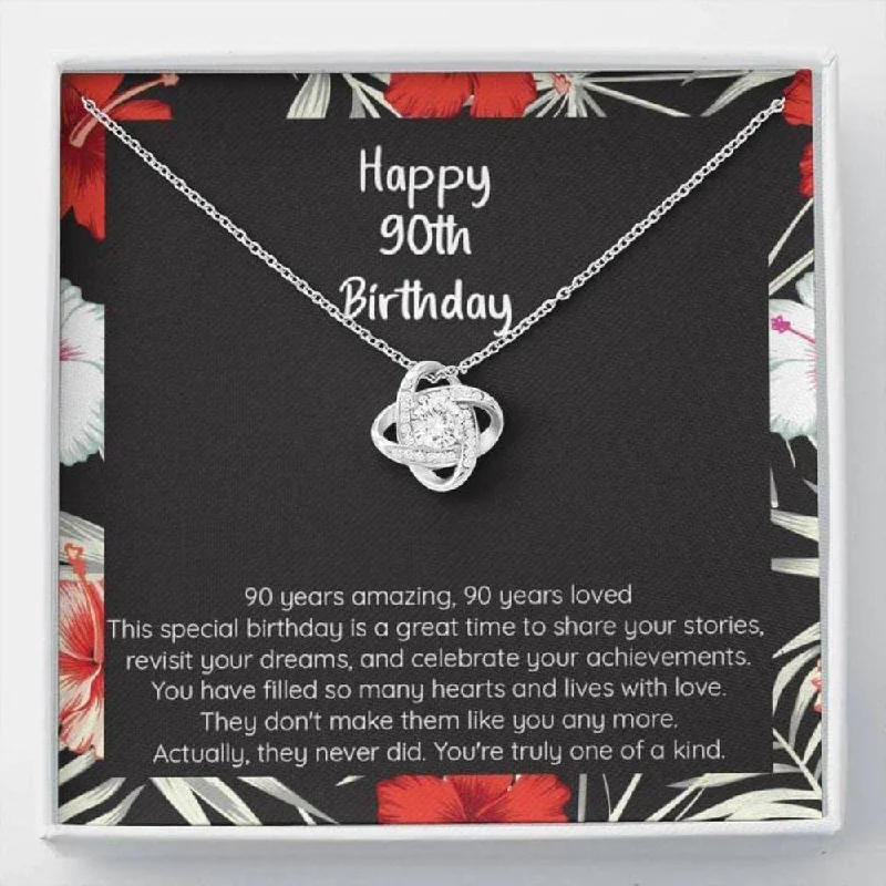Flash Jewelry Sale – Get Stunning Pieces At Low Prices 90th Birthday Necklace Grandmother Necklace 90th Birthday Filled Hearts & Lives With Love CZ Knot Necklace