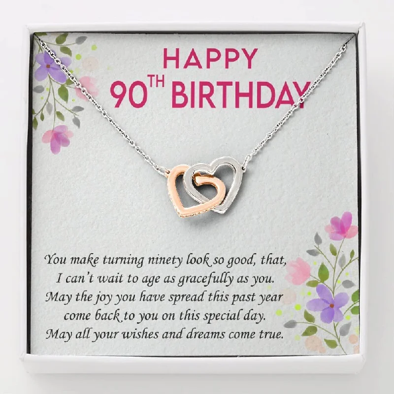 Jewelry Sale – Exclusive Styles At Lower Prices 90th Birthday Necklace Interlocking Heart Neckalce 90th Birthday Necklace 90th Birthday Card Mom 90th 90th Birthday