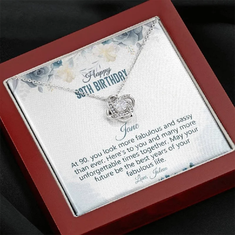The Biggest Jewelry Sale Of The Year Is Here 90th Birthday Necklace Message Card Jewelry - Personalized Gifts Handmade Necklace Card Necklace With Card Mom 90th