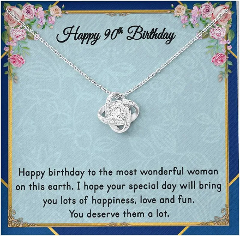 Breathtaking Jewelry, Breathtaking Prices 90th Birthday Necklace With Message Card and Gift Box 90th For Her Personalized Birthday Necklace Gift Box With
