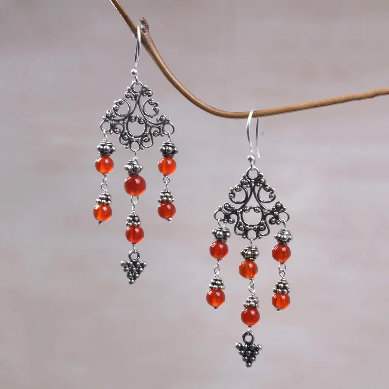 Luxury Meets Affordability – Jewelry Sale Live Now Amlapura Altar Indonesian Handmade Sterling Silver and Carnelian Earrings