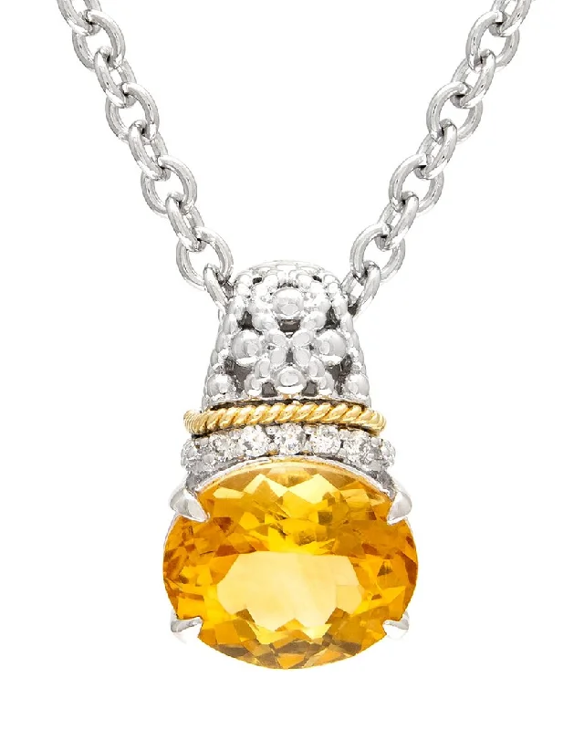 Make Every Moment Shine – Jewelry Discounts Available Andrea Candela La Corona 18K & Silver 4.53 ct. tw. Diamond & Citrine Necklace