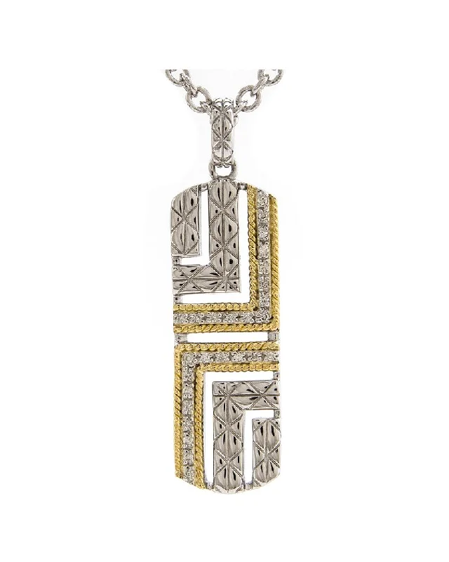 Unmissable Jewelry Sale – Shop Before It's Too Late Andrea Candela Laberinto 18K & Silver 0.14 ct. tw. Diamond Necklace
