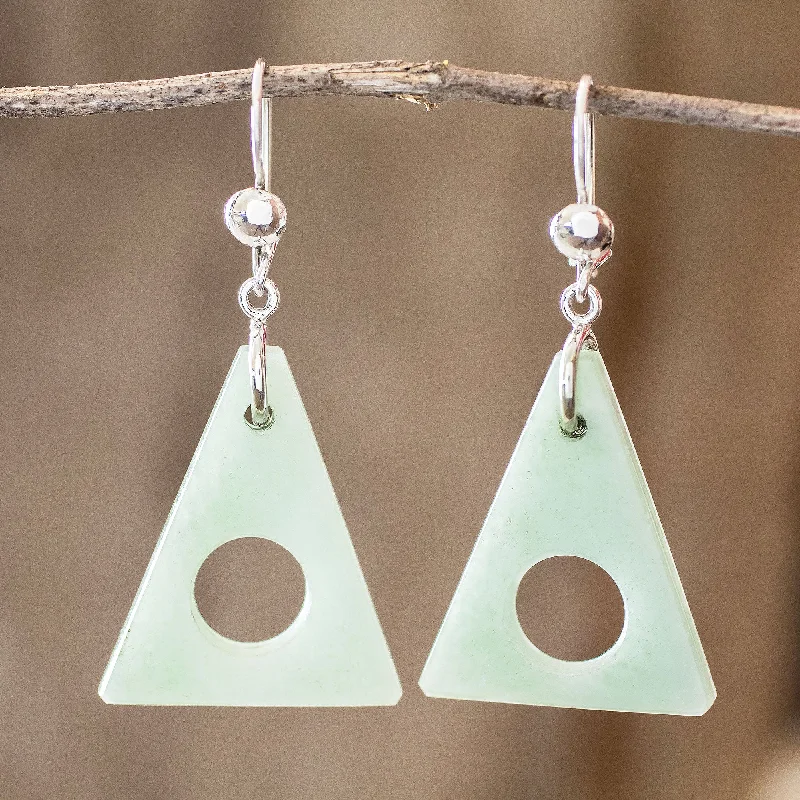 Once-A-Year Jewelry Deals – Shop Before They’Re Gone Angularity in Light Green Light Green Jade Triangle Earrings