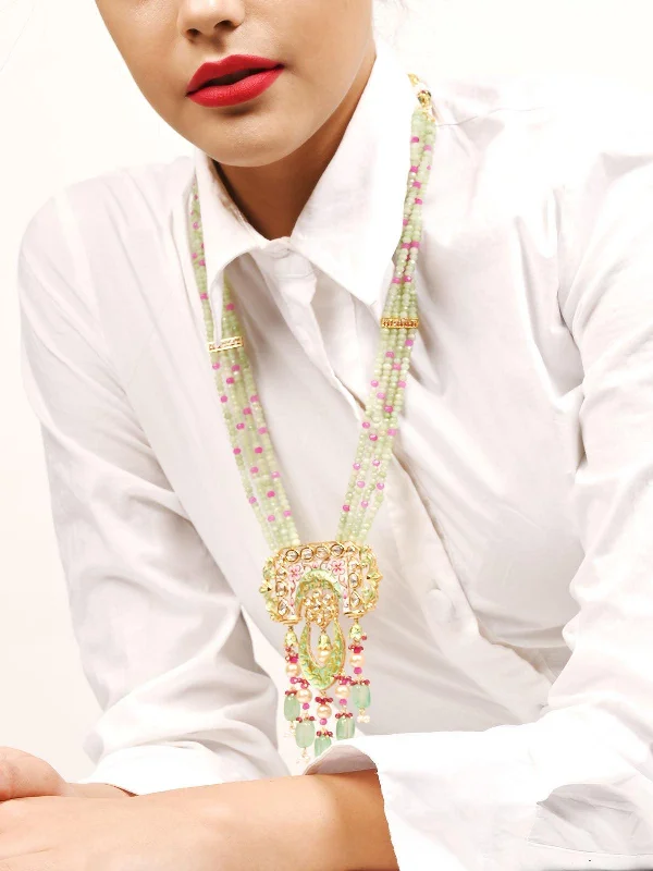 Classic And Modern Jewelry Styles On Sale Odette Women Light Kelly Green And Ruby Pink Necklace Set