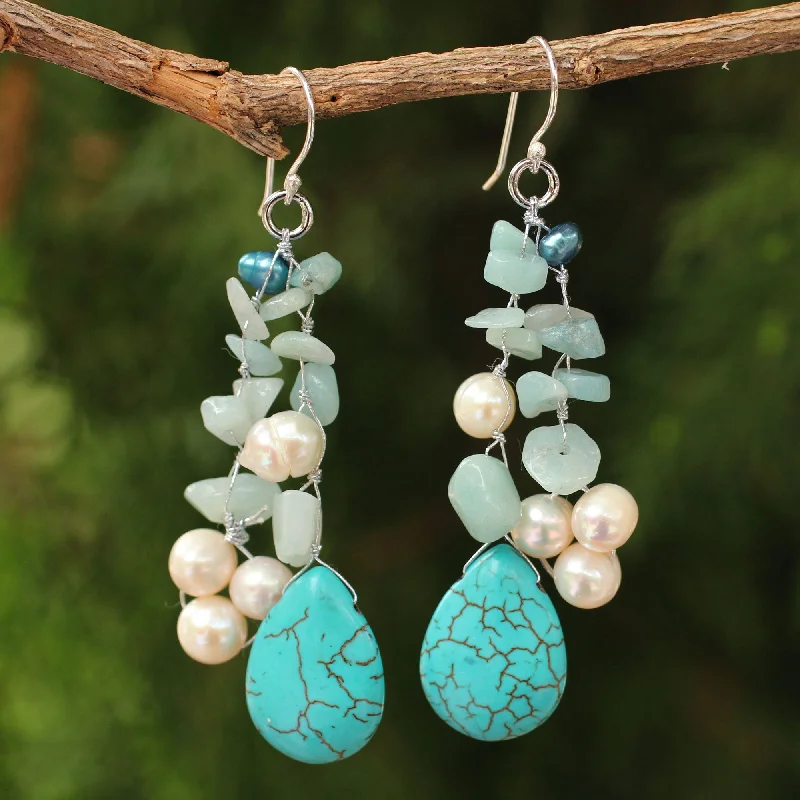 Flash Sale On Elegant Jewelry – Don't Miss Out Azure Allure Freshwater Pearl Beaded Earrings