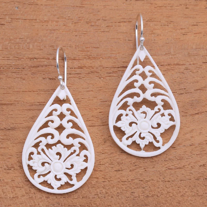 Timeless Jewelry At Special Discount Rates Bali Pride Bone Dangle Earrings with Intricate Openwork from Bali Timeless Jewelry At Special Discount Rates Bali Pride Bone Dangle Earrings with Intricate Openwork from Bali