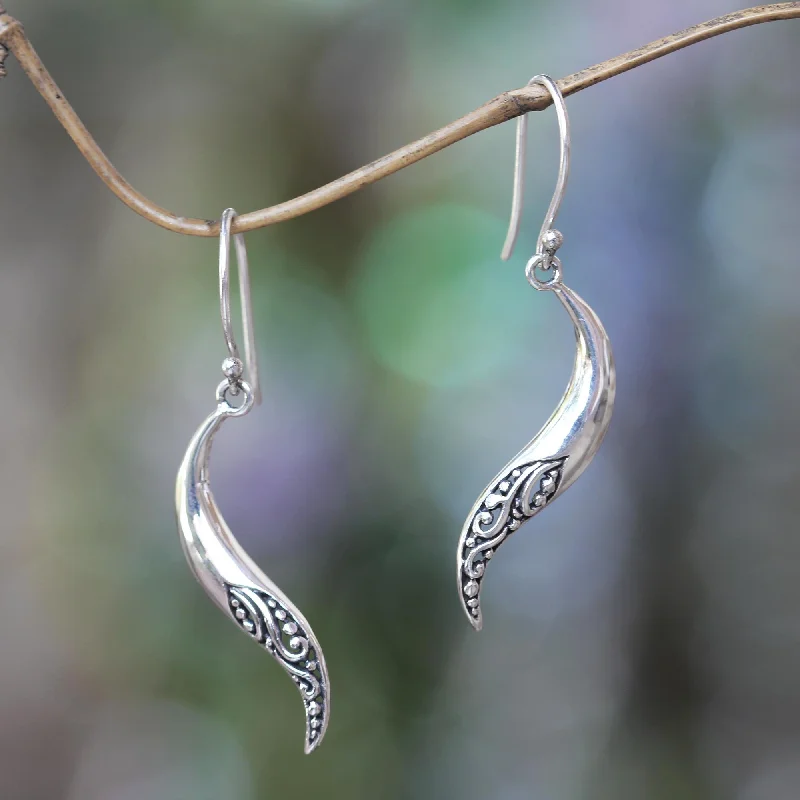 Elegant Rose Gold Jewelry For A Stylish Touch Balinese Chili Pepper Hand Made Sterling Silver Dangle Earrings