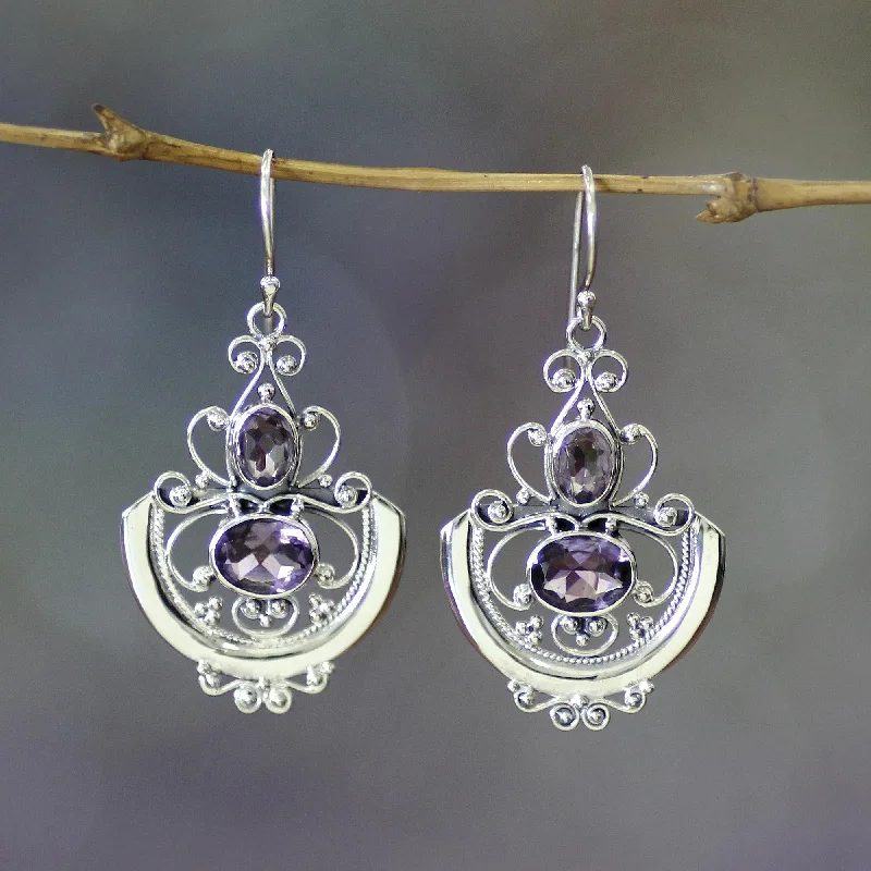 Stunning Jewelry At A Fraction Of The Price Balinese Goddess Sterling Silver and Amethyst Dangle Earrings Stunning Jewelry At A Fraction Of The Price Balinese Goddess Sterling Silver and Amethyst Dangle Earrings