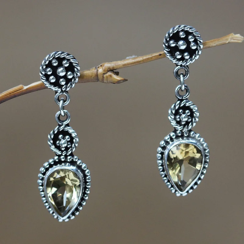 Personalized Jewelry At Special Discount Rates Balinese Jackfruit Citrine Sterling Silver Earrings