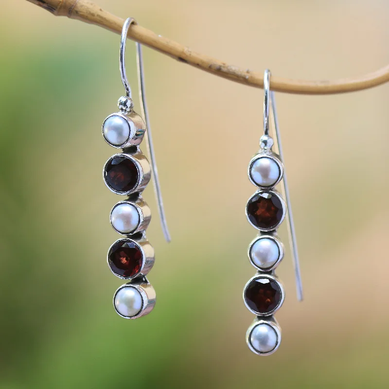 Jewelry Clearance Sale – Final Reductions Beautiful Constellation Garnet and Cultured Pearl Drop Earrings from Bali Jewelry Clearance Sale – Final Reductions Beautiful Constellation Garnet and Cultured Pearl Drop Earrings from Bali