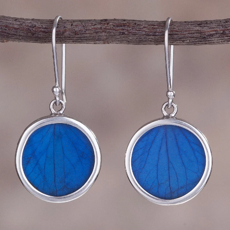 Luxury Meets Affordability – Jewelry Sale Live Now Blue Eden Sterling Silver and Natural Leaf Earrings in Blue from Peru
