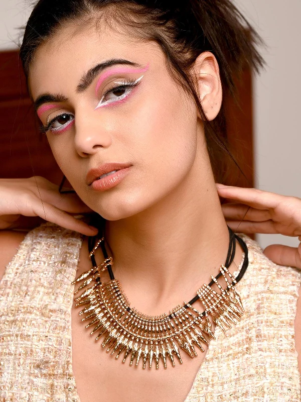 Don't Miss Our Biggest Jewelry Sale Of The Season Odette Women Gold Pointed Metal Necklace