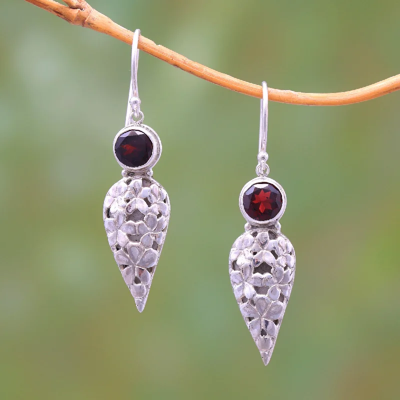 Special Jewelry Deals – Upgrade Your Collection Brightest Beauty Floral Drop Garnet Dangle Earrings Crafted in Bali Special Jewelry Deals – Upgrade Your Collection Brightest Beauty Floral Drop Garnet Dangle Earrings Crafted in Bali