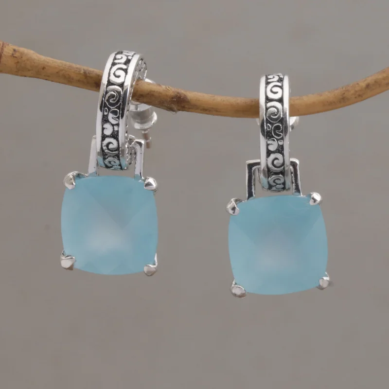 Elegant Jewelry, Exclusive Prices – Shop Now Buddha Hoops Blue Chalcedony and 925 Silver Dangle Earrings from Bali Elegant Jewelry, Exclusive Prices – Shop Now Buddha Hoops Blue Chalcedony and 925 Silver Dangle Earrings from Bali