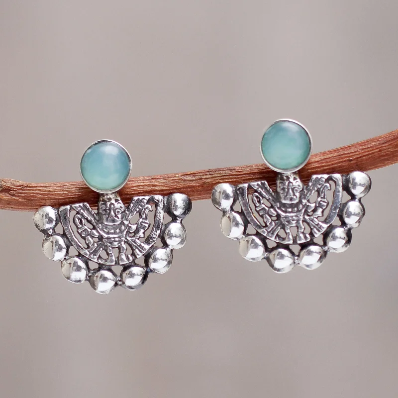 Limited-Time Offer On Elegant Jewelry Pieces Child of the Sun Inca Glyph Earrings with Opal and Sterling Silver Limited-Time Offer On Elegant Jewelry Pieces Child of the Sun Inca Glyph Earrings with Opal and Sterling Silver