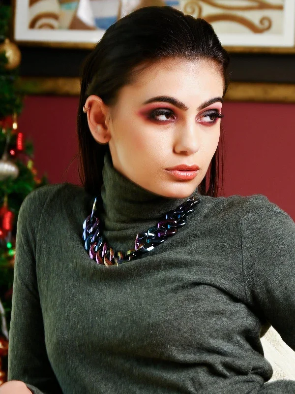 Shop Elegant Jewelry At Unbeatable Prices Odette Women Multicolor Metal Chain Necklace
