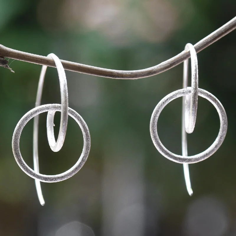 Premium Jewelry, Premium Discounts – Act Fast Circular Illusion Circular Sterling Silver Drop Earrings from Bali