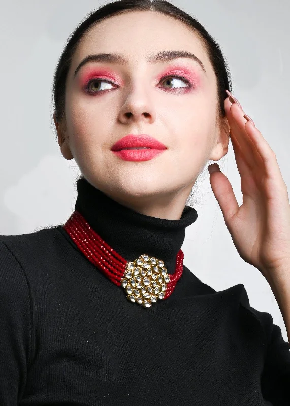 Timeless Elegance Now At Special Discounts Odette Women Classy Red Choker Set