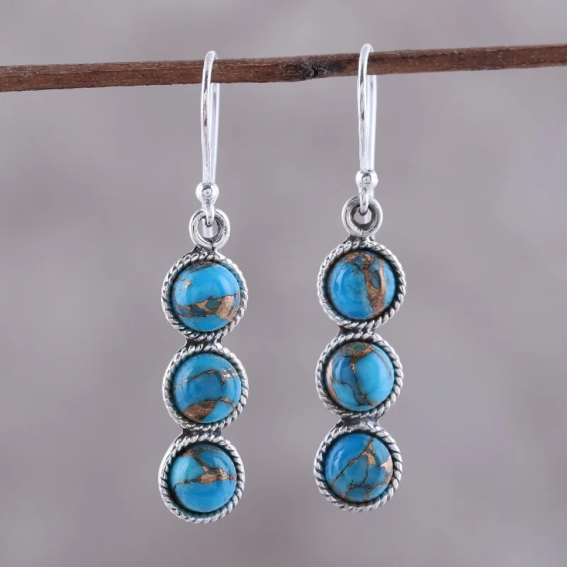 Last Chance To Grab Your Favorite Jewelry At A Discount Dancing Circles Circular Sterling Silver and Composite Turquoise Earrings Last Chance To Grab Your Favorite Jewelry At A Discount Dancing Circles Circular Sterling Silver and Composite Turquoise Earrings