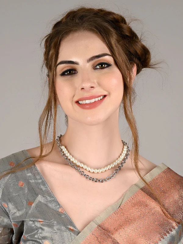 Handcrafted Jewelry Sale – Unique Designs At Low Prices Odette Women Silver Metal Chain Necklace