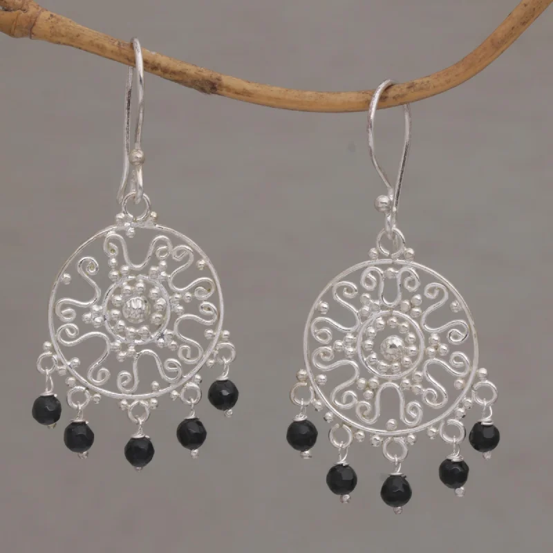 Last Chance To Shop High-End Jewelry At Markdown Prices Dreamy Shower Handcrafted Onyx Chandelier Earrings from Bali Last Chance To Shop High-End Jewelry At Markdown Prices Dreamy Shower Handcrafted Onyx Chandelier Earrings from Bali