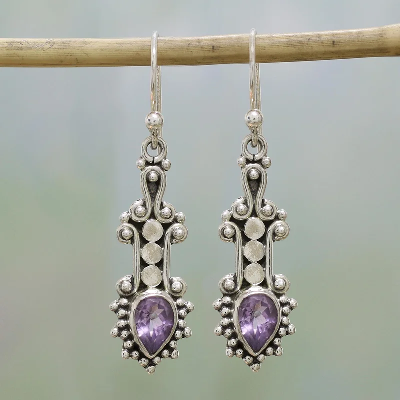 Best Jewelry Sale Prices – Limited-Time Offer Droplet Dreams Sterling Silver and Teardrop Amethyst Earrings from India