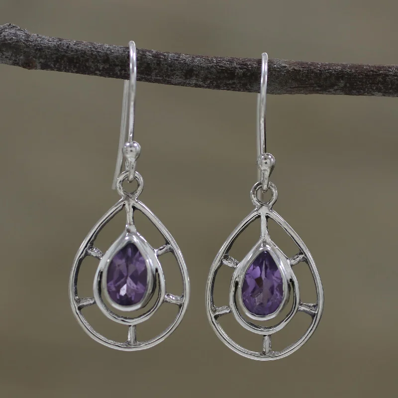 Elegant Designs, Unbeatable Discounts – Shop Jewelry Now Droplet Spokes Faceted Amethyst Droplet Dangle Earrings from India Elegant Designs, Unbeatable Discounts – Shop Jewelry Now Droplet Spokes Faceted Amethyst Droplet Dangle Earrings from India