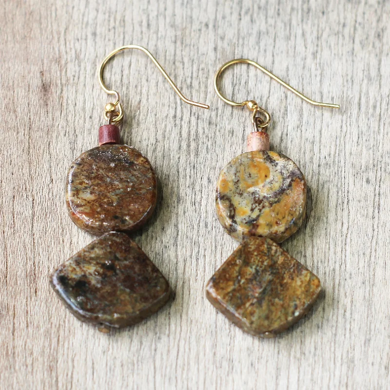 Luxury Jewelry Without The Luxury Price Tag Earth Celebration Natural Soapstone Dangle Earrings from Ghana