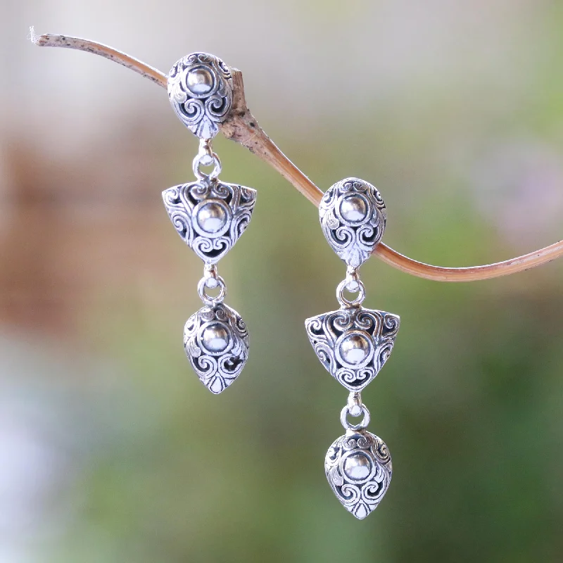 Discounted Luxury Jewelry – Shine Without The Splurge Elegance of Swirls Swirl Pattern Sterling Silver Dangle Earrings Discounted Luxury Jewelry – Shine Without The Splurge Elegance of Swirls Swirl Pattern Sterling Silver Dangle Earrings