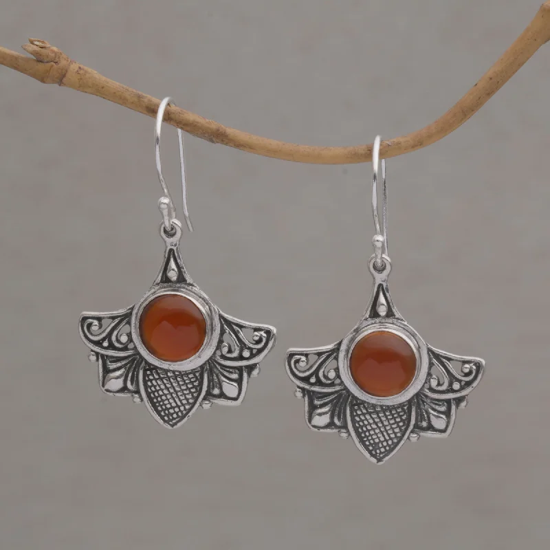 Huge Savings On Premium Jewelry Styles Falcon's Eye Carnelian and Sterling Silver Bird Dangle Earrings from Bali Huge Savings On Premium Jewelry Styles Falcon's Eye Carnelian and Sterling Silver Bird Dangle Earrings from Bali